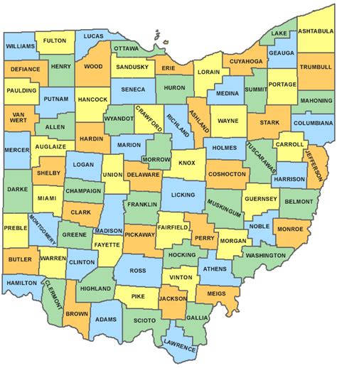 map of ohio by county.